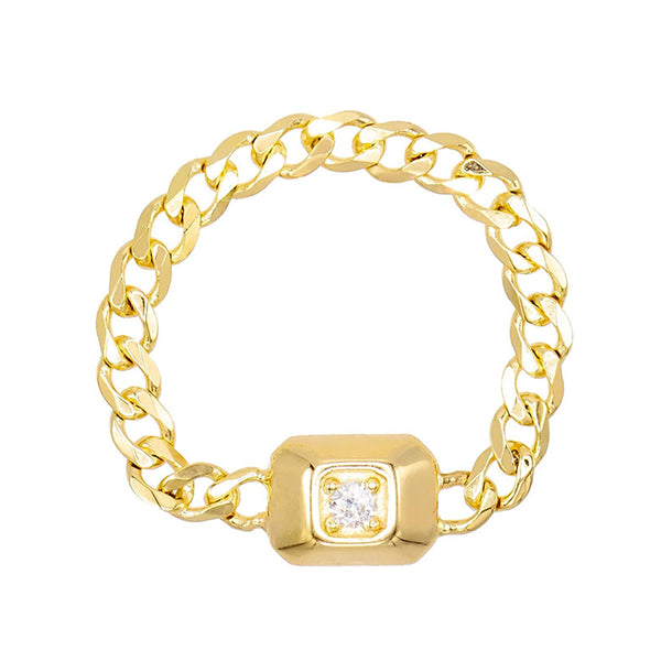 FJ0158 925 Sterling Silver Chain Ring