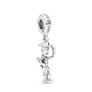 PP6631 925 Sterling Silver Pixar, Toy Story, Woody Dangle Charm