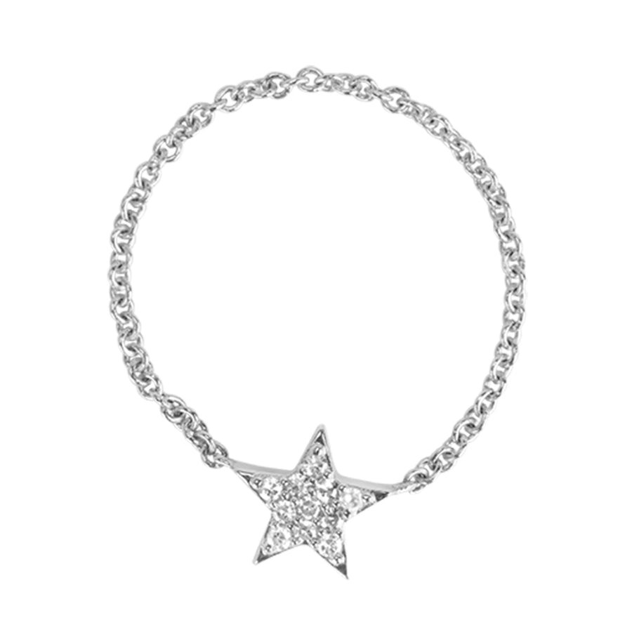 FJ0262 925 Sterling Silver star chain ring