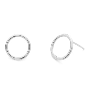 FE0744 925 Sterling Silver Circle Stud Earrings