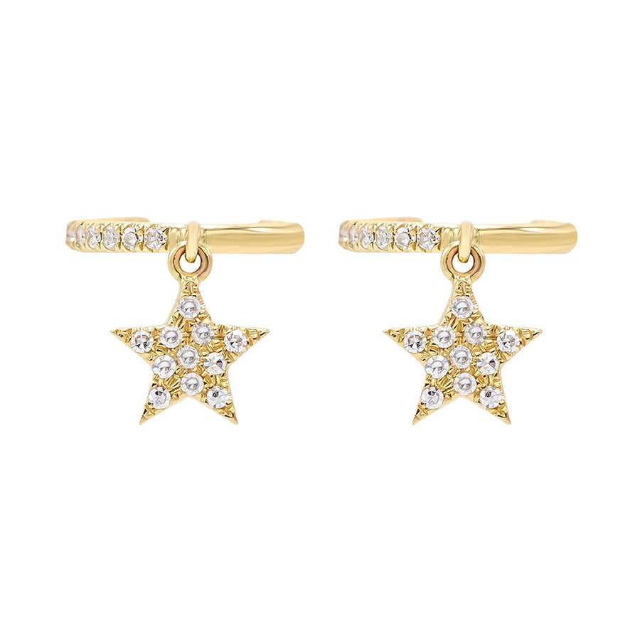 FE0513 925 Sterling Silver Star Dangle Earrings Cuff