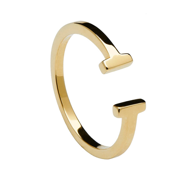 FJ0219 925 Sterling Silver Bar Open Ring