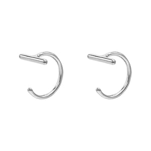 FE0534 925 Sterling Silver Bar Ear Threader Hoop Earring
