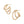 FE0235 925 Sterling Silver Infinity Deco Triple Gold Hoop Earrings