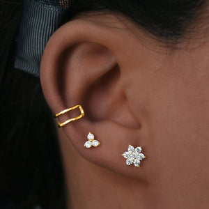 FE0614 925 Sterling Silver Flower Stud Earrings