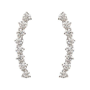 GG1058 925 Sterling Silver Sparkle CZ Climb Stud Earring