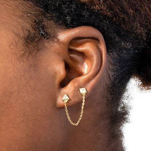 FE0555 925 Sterling Silver Multi-shaped Chain Earrings