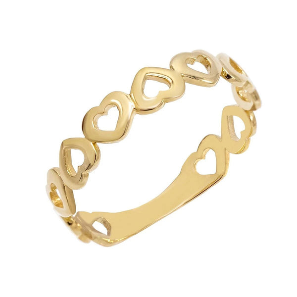 FJ0152 925 Sterling Silver Heart Chain Ring