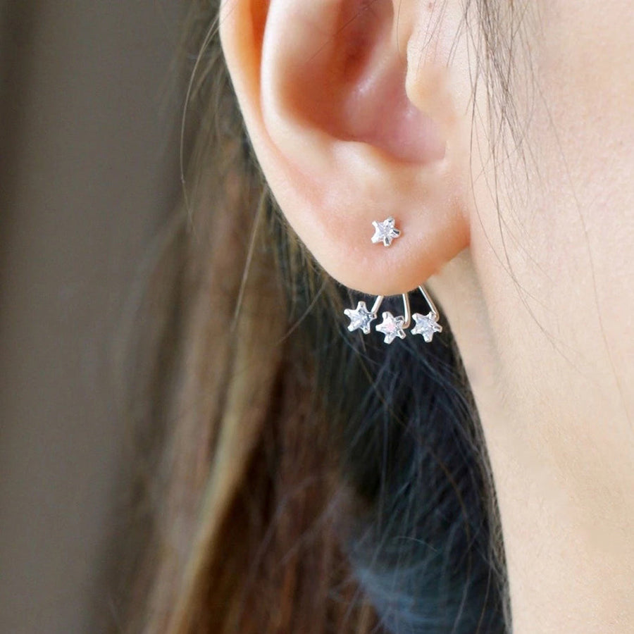 FE0130 925 Sterling Silver twinkling star Earrings