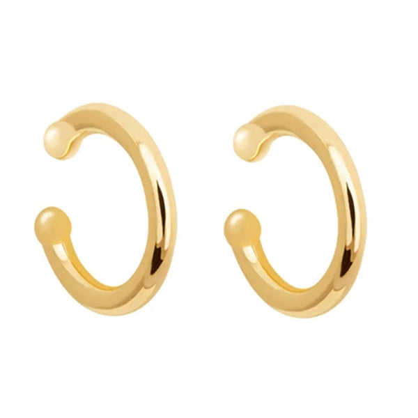 FE0221 925 Sterling Silver Crossing Lines Small Stacking Ear Cuff Earrings