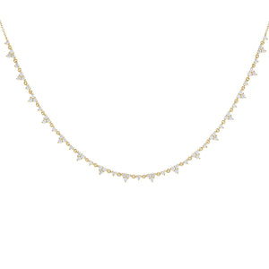 FX0193 925 Sterling Silver Diamond Choker Necklace