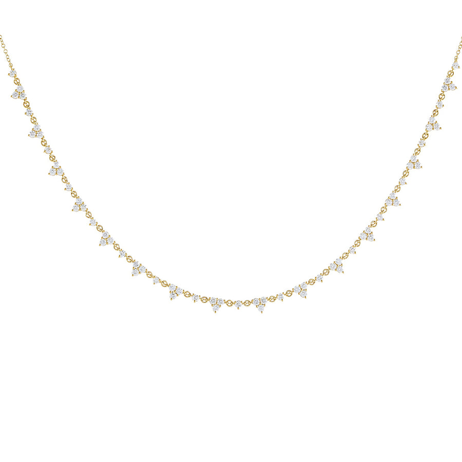 FX0193 925 Sterling Silver Diamond Choker Necklace