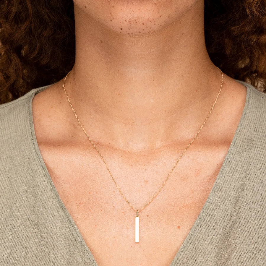 FX0292 925 Sterling Silver Bar Necklace