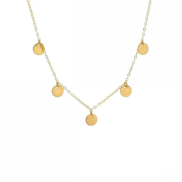 FX0017 925 Sterling Silver Coin Charm Choker Necklace