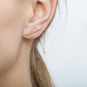 FE0265 925 Sterling Silver Cubic Zircon Path Earrings