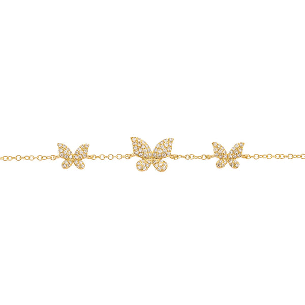 FS0077 925 Sterling Silver Butterfly Zircon Bracelet