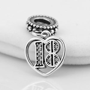XX0001_18 925 Sterling Silver 18 Years Old Souvenir Charm