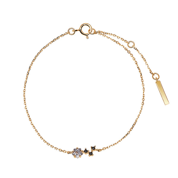 FS0090 925 Sterling Silver Zircon Flower Bracelet