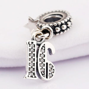 XX0001_16 925 Sterling Silver 16 Years Old Souvenir Charm