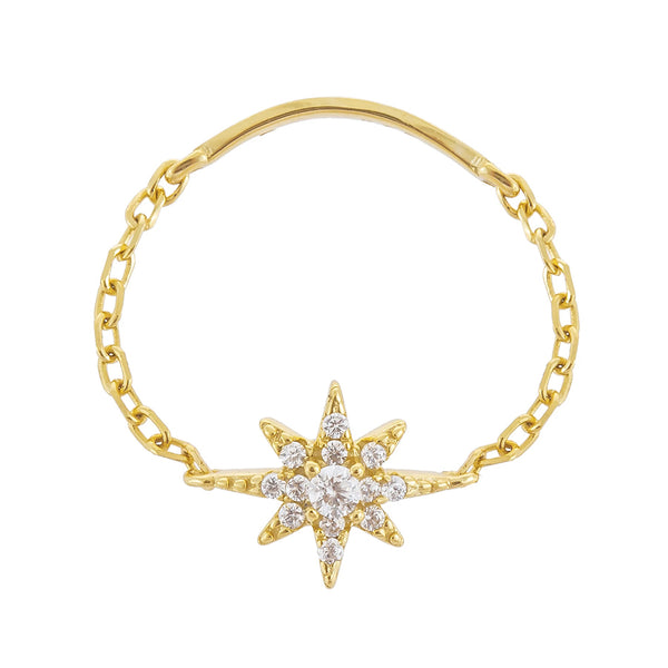 FJ0175 925 Sterling Silver Starburst Ring