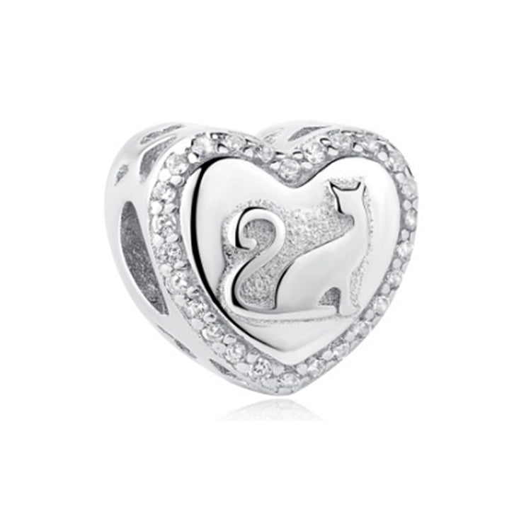 XPPY1037 925 Sterling Silver Pet Heart Photo Charm Beads