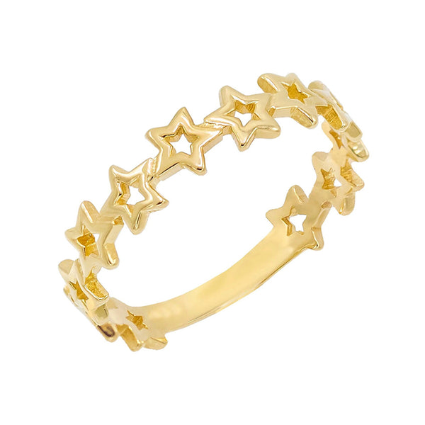 FJ0170 925 Sterling Silver Star Chain Ring