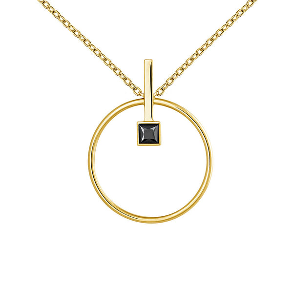 FX0102 925 Sterling Silver Gold plated circle necklace