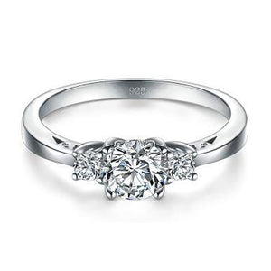 GG1014 925 Sterling Silver Forever Love Zirconia Wedding Ring