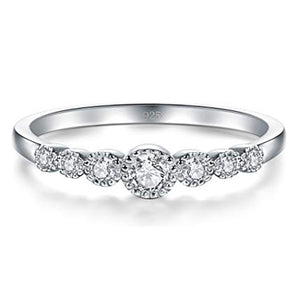GG1012 925 Sterling Silver Cubic Zirconia Wedding Ring