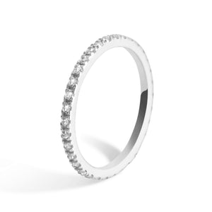FJ0045 925 Sterling Silver Zircon Eternity Ring