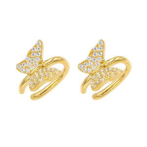 FE0446 925 Sterling Silver Butterfly Earrings Cuff