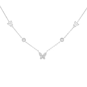 FX0243 925 Sterling Silver Butterfly Necklace
