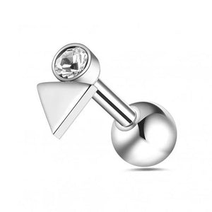 FE0053 925 Sterling Silver Geometric Cartilage Barbell Stud Earrings