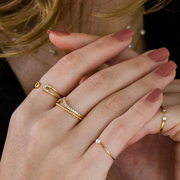 FJ0025 925 Sterling Silver Safety Pin Ring