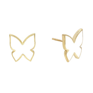FE0440 925 Sterling Silver Butterfly Enamel Studs Earrings