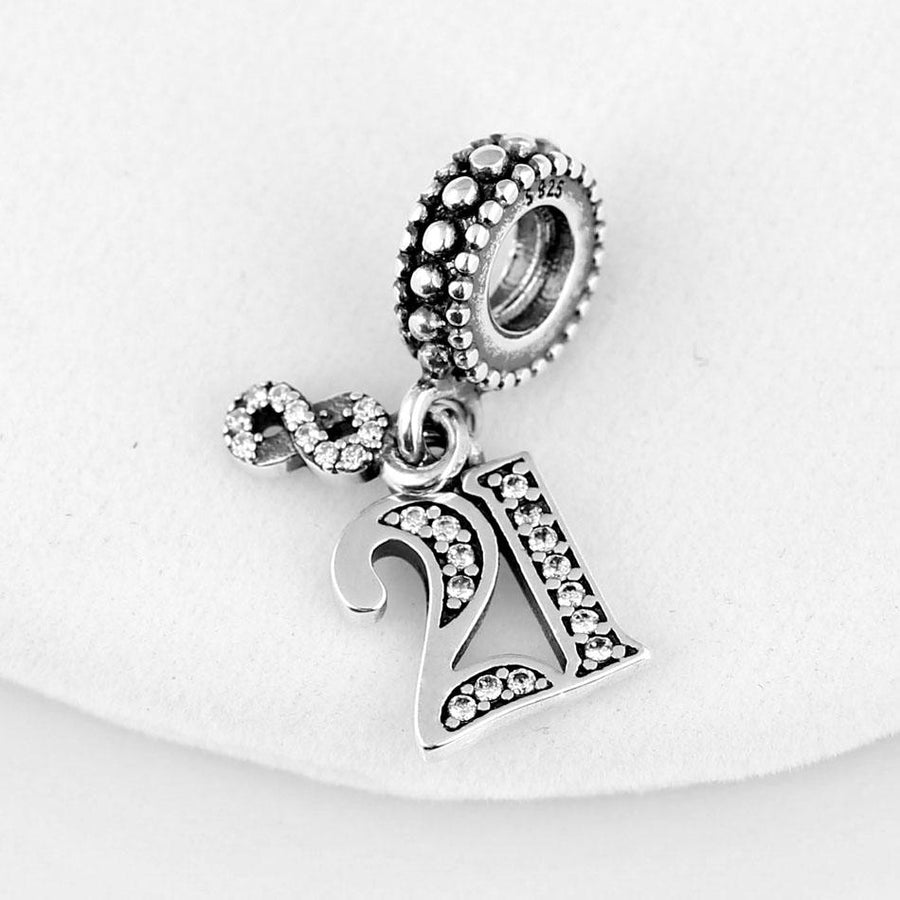 XX0001_21 925 Sterling Silver 21 Years Old Souvenir Charm