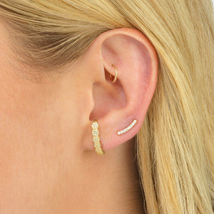 FE0445 925 Sterling Silver Flower Hook Stud Earrings