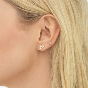 FE0443 925 Sterling Silver Love Stud Earrings