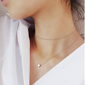 GG1003 925 Sterling Silver Bead Chain Minimalist Choker Necklace
