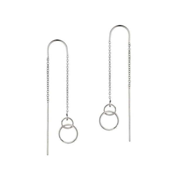 FE0061 925 Sterling Silver Links Of Love Ear Threader Earrings