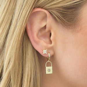 FE0471 925 Sterling Silver Starbrust Stud Earrings