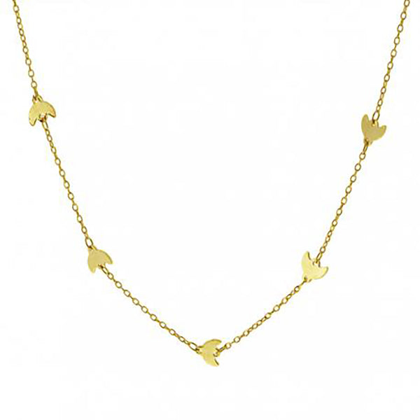 FX0256 925 Sterling Silver Bird Choker Necklace