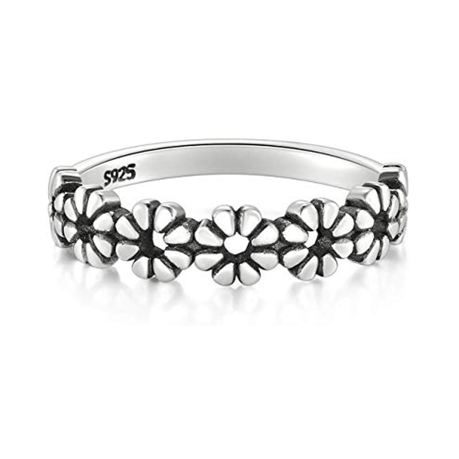 GG1019 925 Silver Eight Daisy Flower Ring For Girls