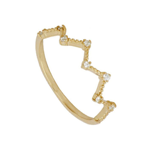 FJ0188 925 Sterling Silver Wavy Shape Ring