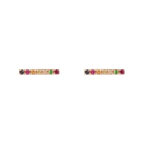 FE0274 925 Sterling Silver Kaleidoscope Midi Gold Bar Earrings