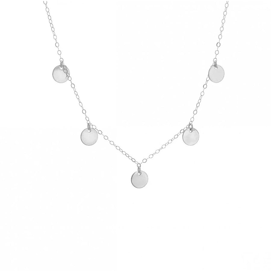 FX0017 925 Sterling Silver Coin Charm Choker Necklace