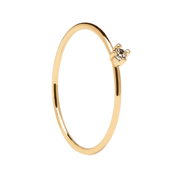 FJ0211 925 Sterling Silver Single Diamond Ring