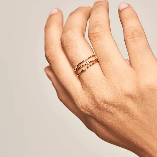 FJ0205 925 Sterling Silver Multi-ring Diamond Ring