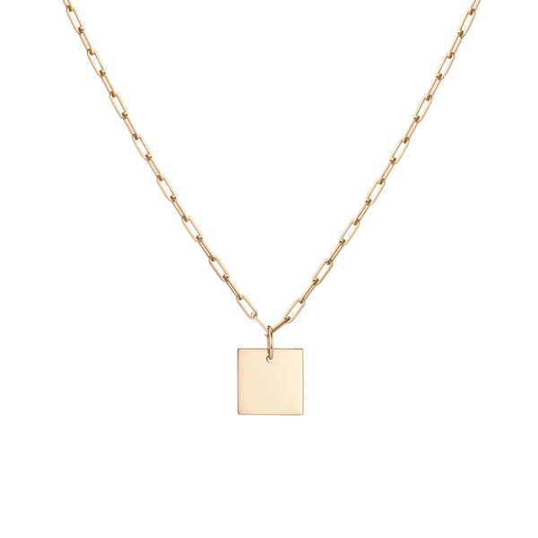 FX0073 925 Sterling Silver Square Pendant Necklace