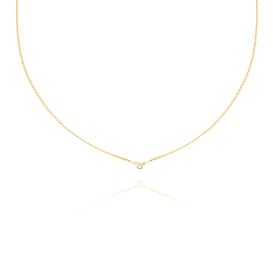 FX0053 925 Sterling Silver Basic Diamond Necklace